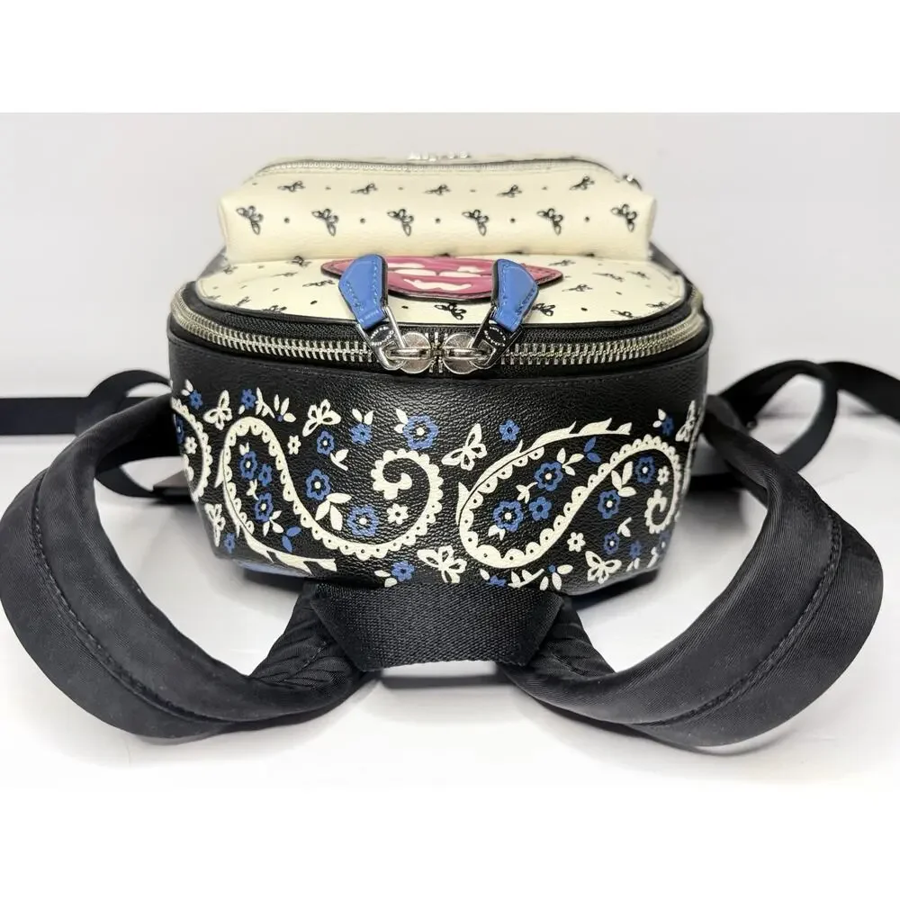 Coach Mini Charlie Backpack Lips & Butterfly Bandana Print # F59330 (NWOT)